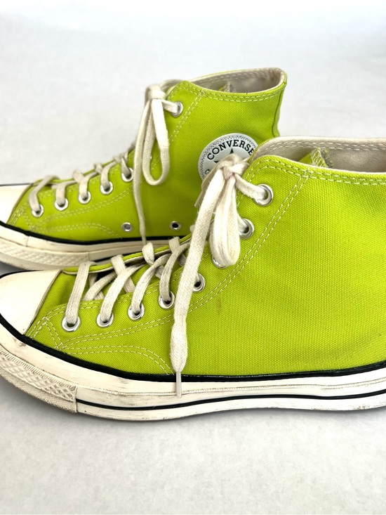 Converse Shoes - Chuck Taylor Converse High Top Sneakers - Neon Lime Canvas Unisex Men 7 Women 9